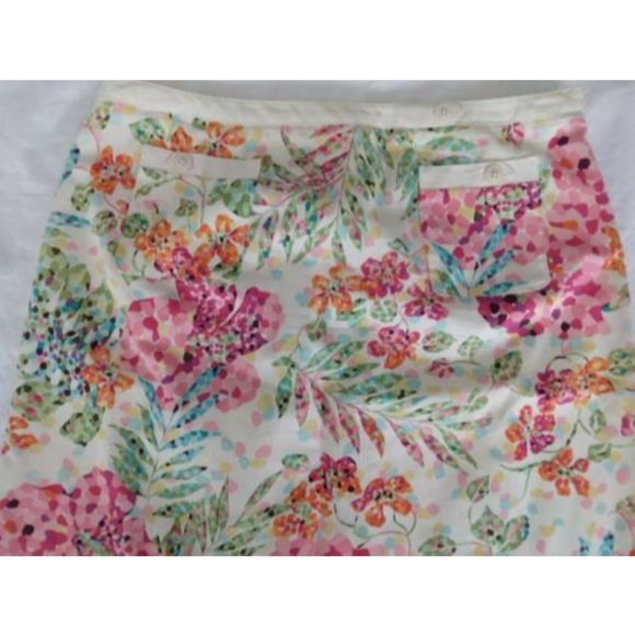 Talbots Petites A Line Skirt Floral Side Zip Womens Size 10 - Picture 2 of 8